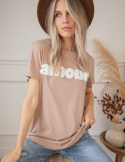 Amour Taupe/White - T-Shirt