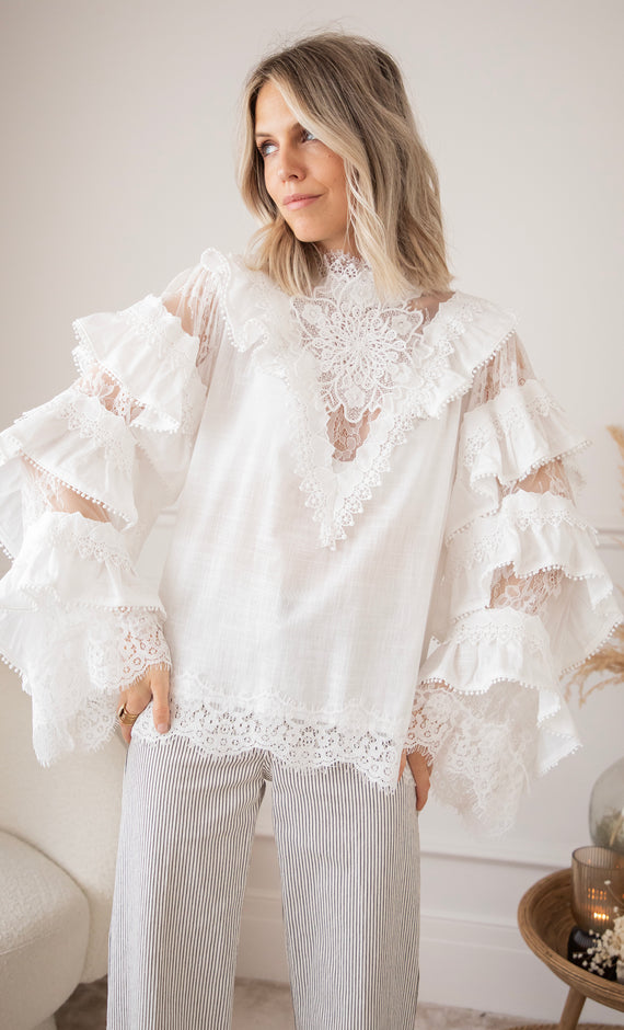 Rosalie Ruffle White - Blouse