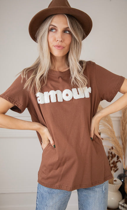 Amour Brown/White - T-Shirt