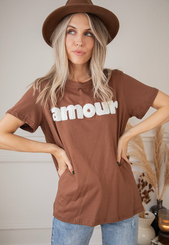 Amour Brown/White - T-Shirt