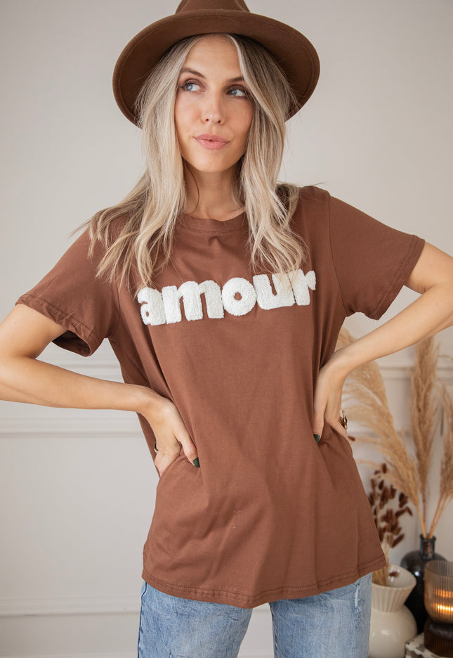 Amour Brown/White - T-Shirt