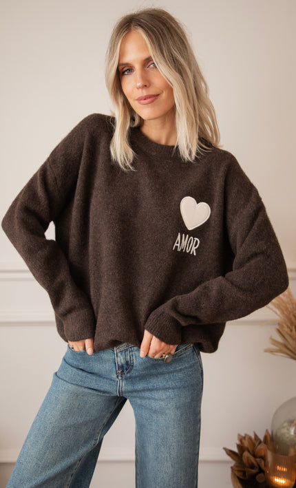 Pullover - Amor - Choco/Beige