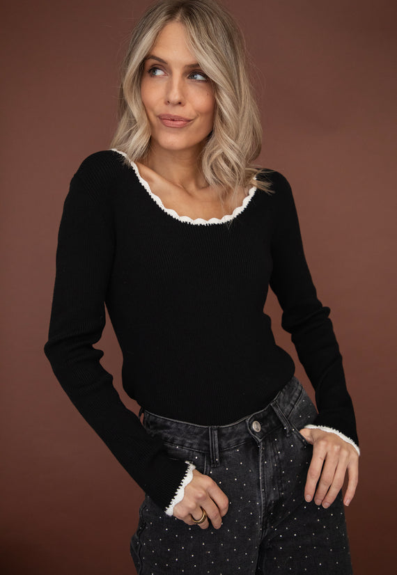 Mona Rib Black - Longsleeve