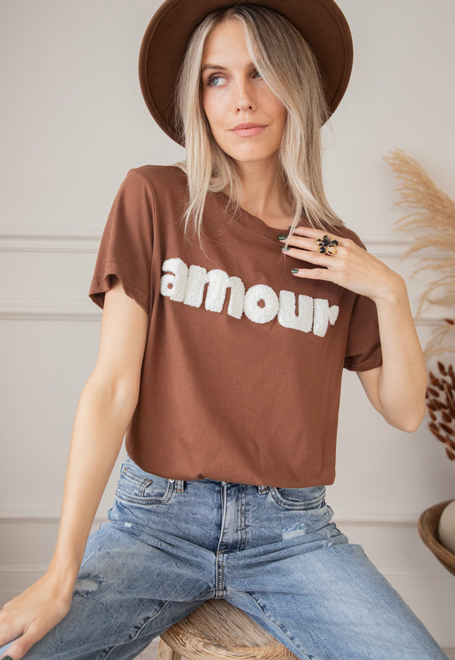 Amour Brown/White - T-Shirt