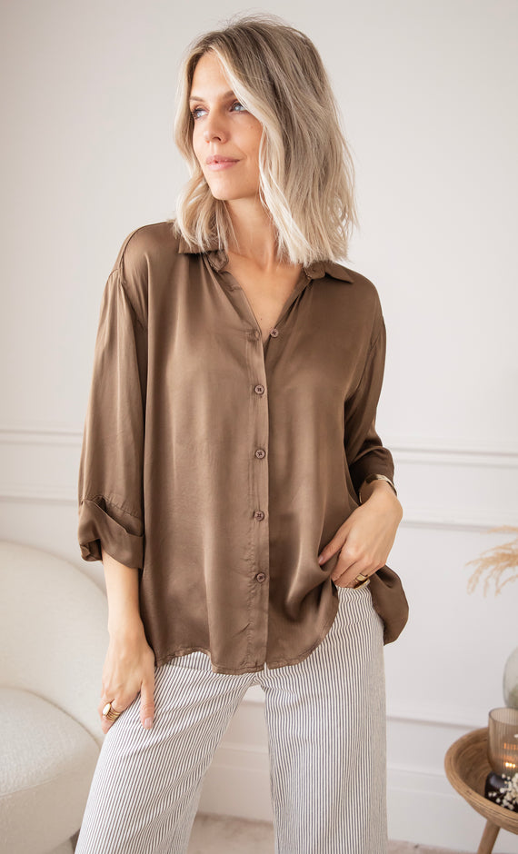 Bluse - Silky Softness - Braun