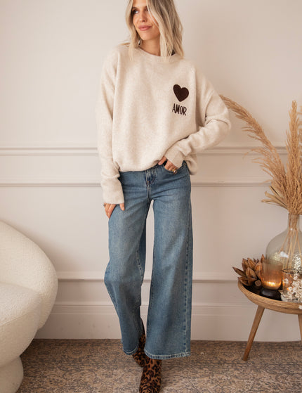 Pullover - Amor - Cream/Choco