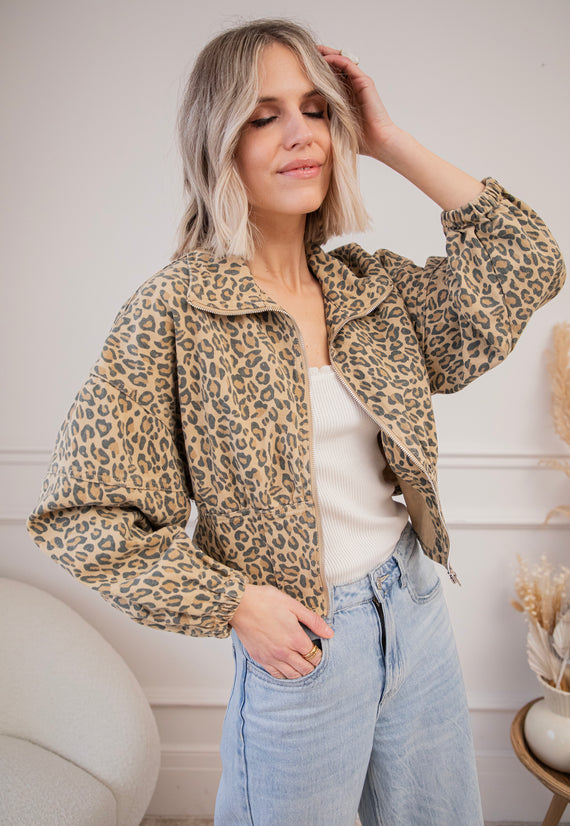 Jacke - Love Leopard - Beige