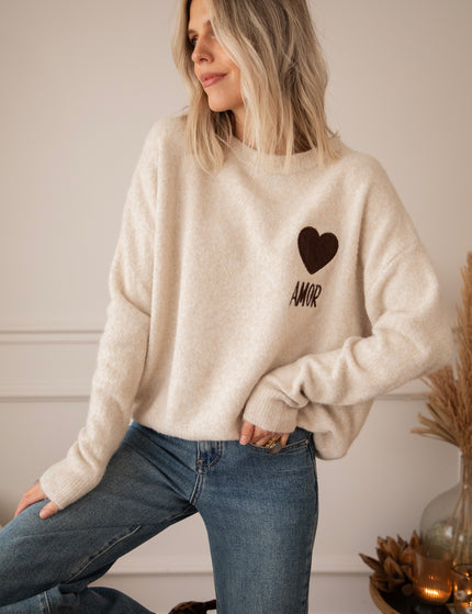 Pullover - Amor - Cream/Choco