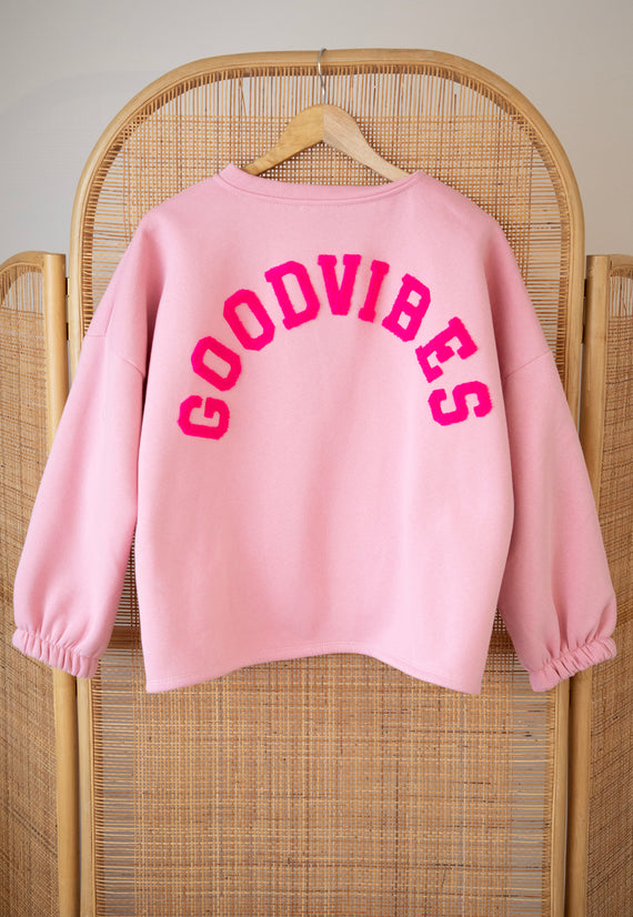 Lily Good Vibes Baby Pink/Fuchsia - Sweater