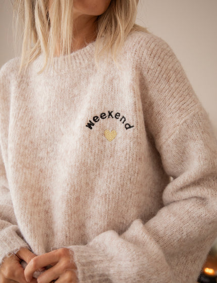 Pullover - Cozy Weekend Love - Taupe