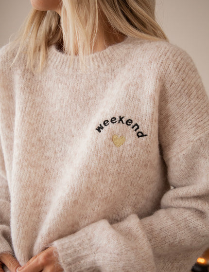 Pullover - Cozy Weekend Love - Taupe