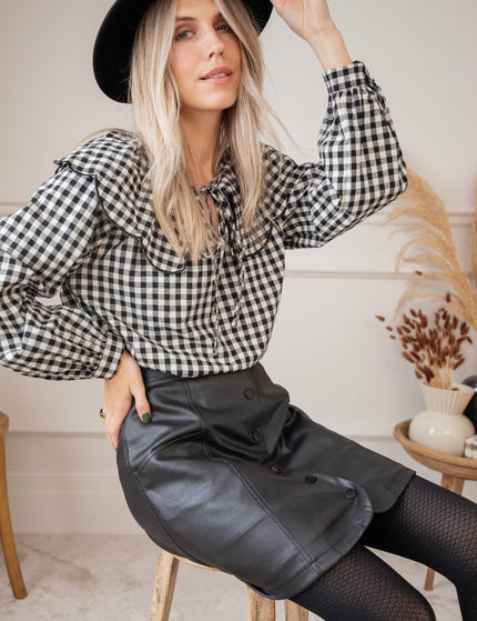 Bluse - Charlie Check - Schwarz