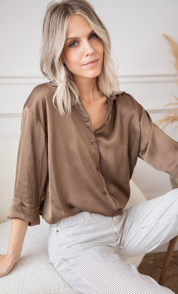 Bluse - Silky Softness - Braun