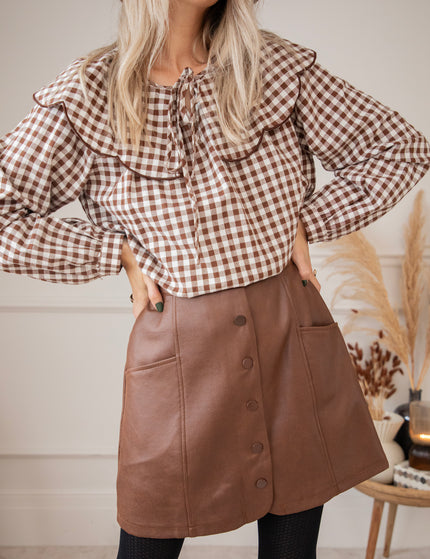 Bluse - Charlie Check - Braun