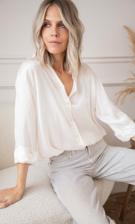 Bluse - Silky Softness - Beige