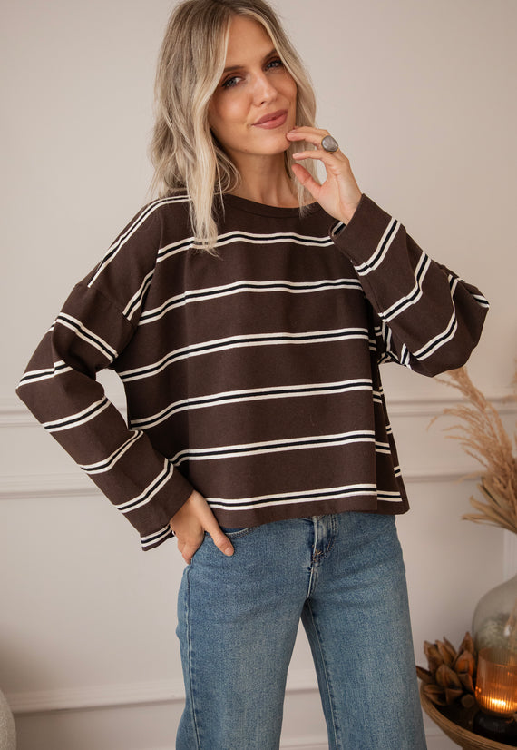 Fall For Stripes Choco - Trui