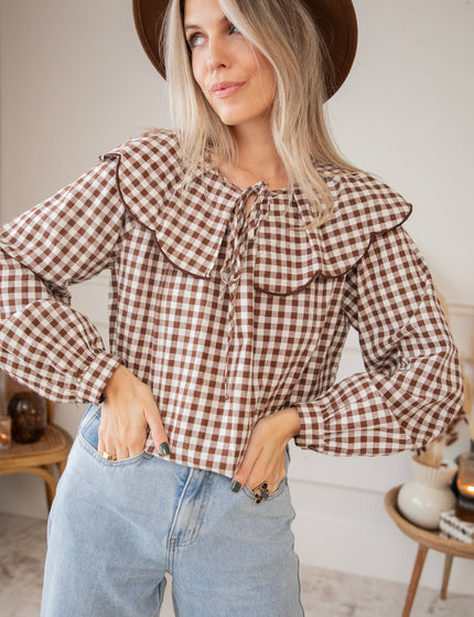 Bluse - Charlie Check - Braun