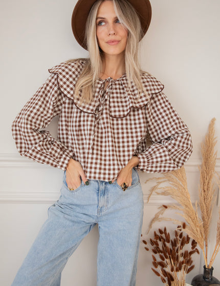 Bluse - Charlie Check - Braun