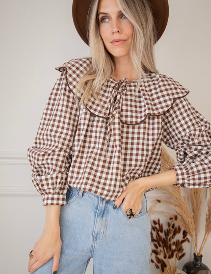 Bluse - Charlie Check - Braun