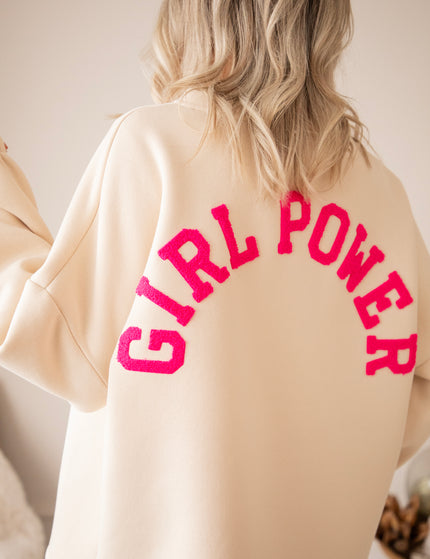 Pullover - Lily Girl Power - Beige/Fuchsia
