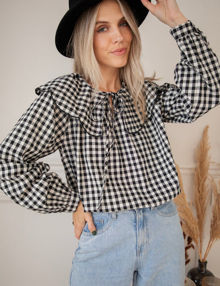 Bluse - Charlie Check - Schwarz