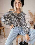 Bluse - Charlie Check - Schwarz