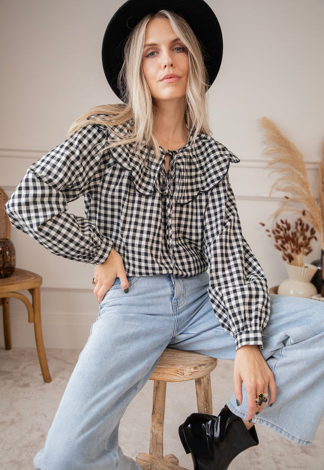 Charlie Check Black - Blouse