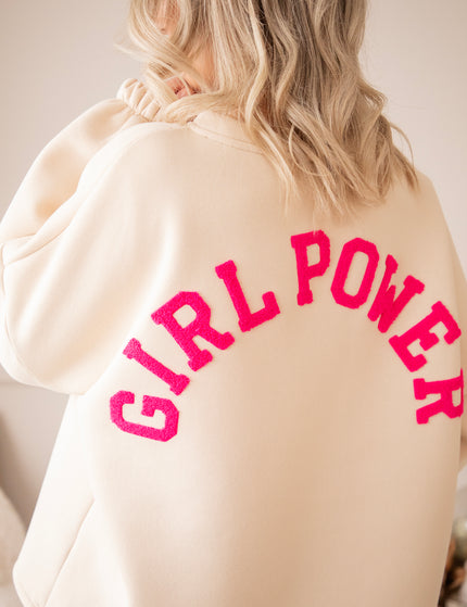 Pullover - Lily Girl Power - Beige/Fuchsia
