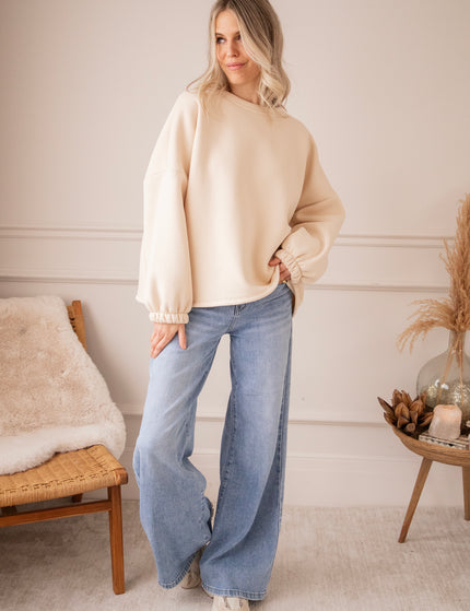 Pullover - Lily Girl Power - Beige/Fuchsia