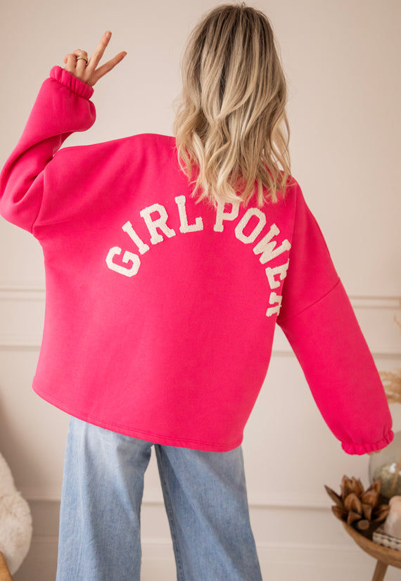 Lily Girl Power Fuchsia/Beige - Sweater
