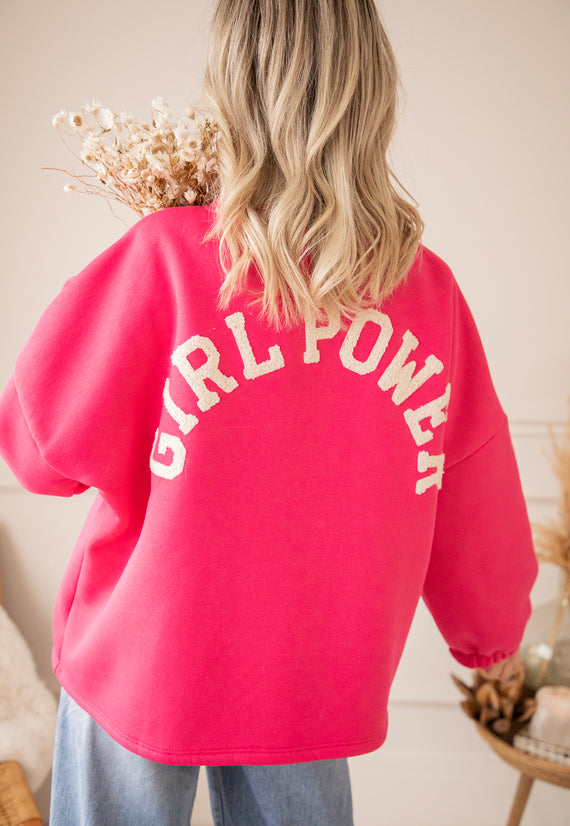 Lily Girl Power Fuchsia/Beige - Sweater