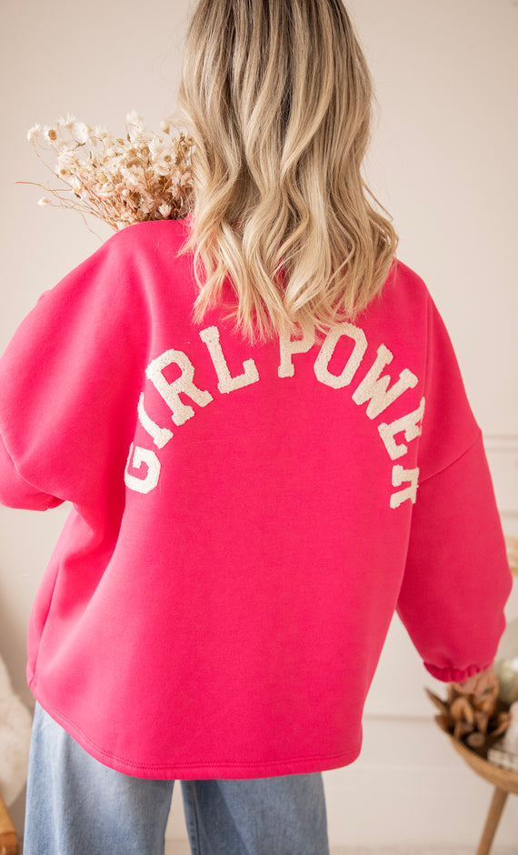 Lily Girl Power Fuchsia/Beige - Sweater