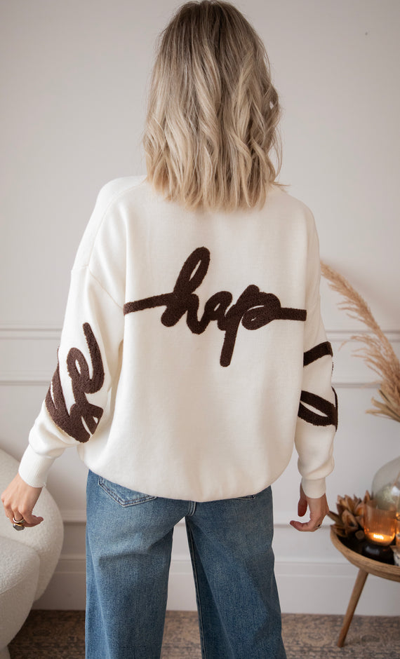 Knit Happiness Beige - Trui