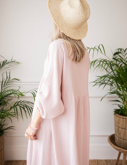 Maud Tetra Soft Pink - Maxi Jurk