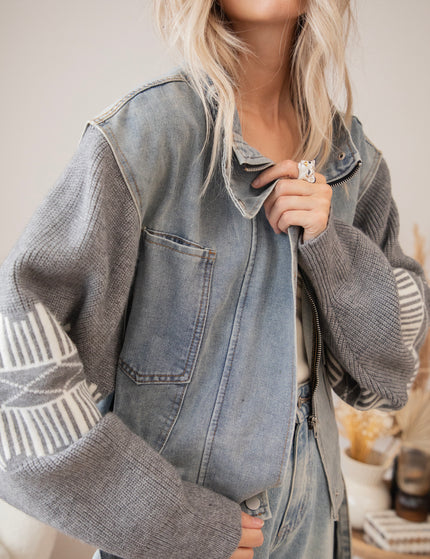 Jeany Knit Blue/Grey - Jacket