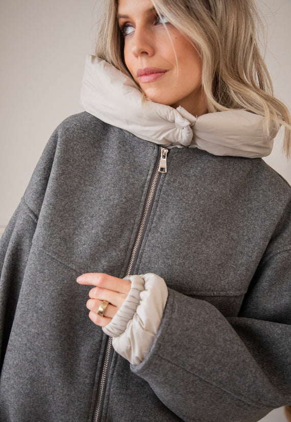 Soft Puffer Blend Grey/Beige - Jacket