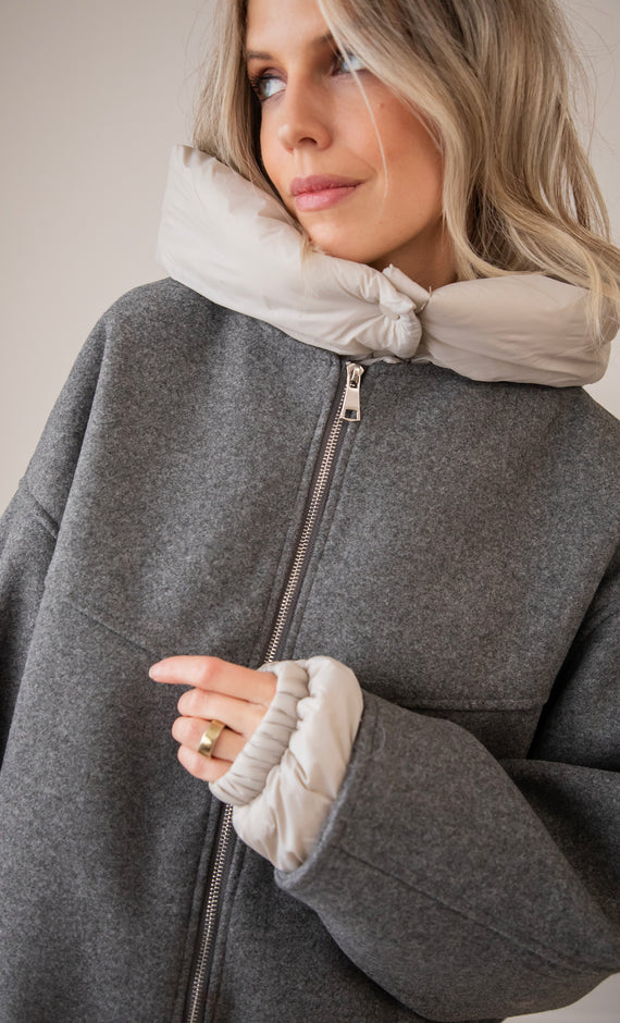 Soft Puffer Blend Grey/Beige - Jacket