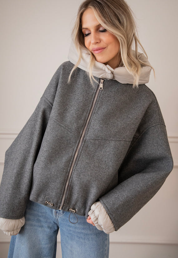 Soft Puffer Blend Grey/Beige - Jacket