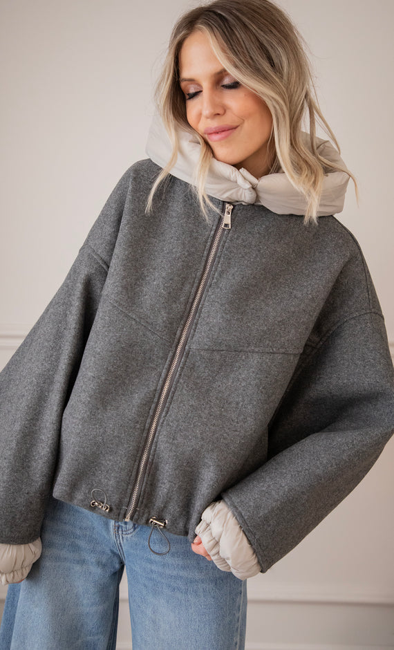 Soft Puffer Blend Grey/Beige - Jacket