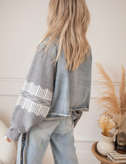 Jeany Knit Blue/Grey - Jacket