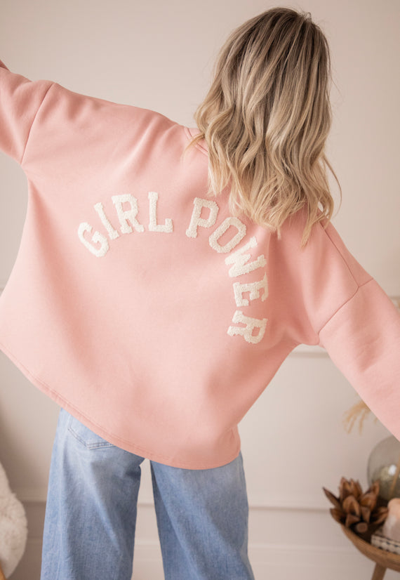Lily Girl Power Baby Pink/Beige - Sweater