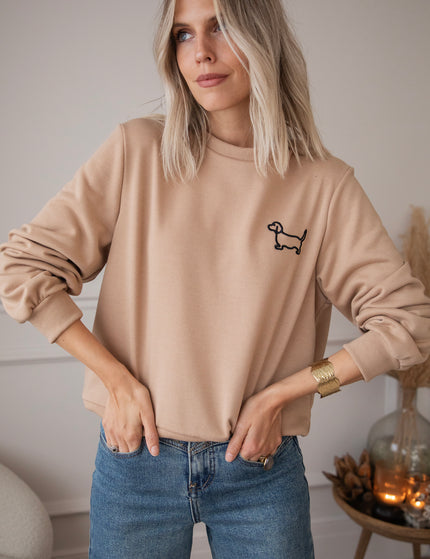 Pullover - Dog Mommy - Camel