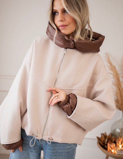 Jacke - Soft Puffer Blend - Beige/Braun