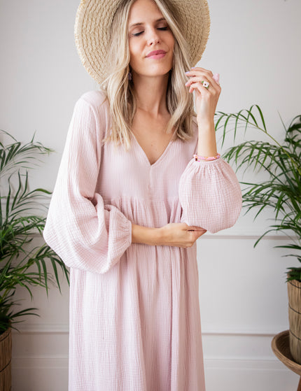 Maud Tetra Soft Pink - Maxi Jurk