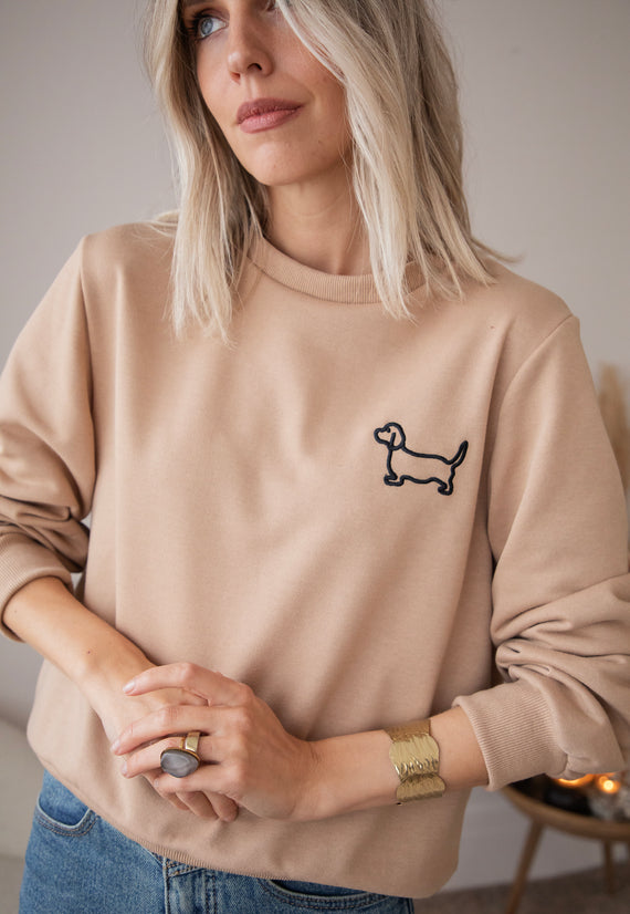Pullover - Dog Mommy - Camel