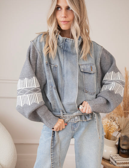 Jeany Knit Blue/Grey - Jacket