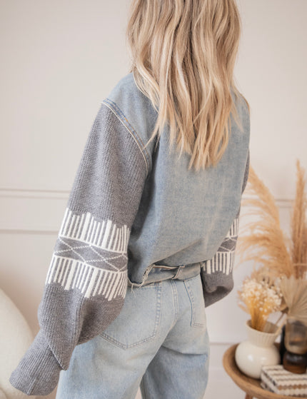 Jeany Knit Blue/Grey - Jacket