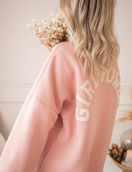 Lily Girl Power Baby Pink/Beige - Sweater