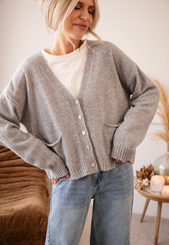Old Soul Cardigan Grey - Cardigan