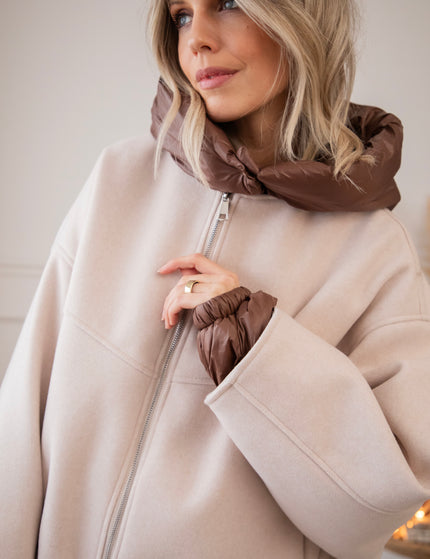 Jacke - Soft Puffer Blend - Beige/Braun